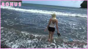 Chloe loves the waterfall without all the crowds.